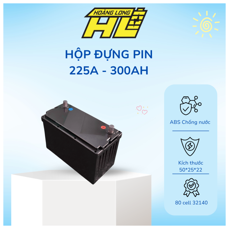 Hộp Đựng Pin 225A - 300Ah ABS Chống Nước ( 50*25*22) – Chưa Kèm Đồng Hồ