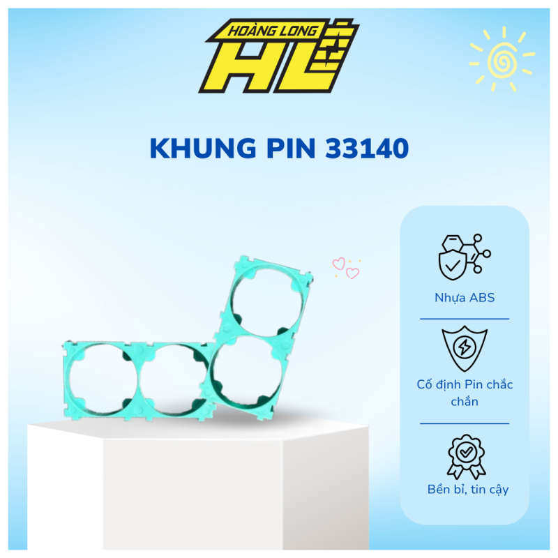 Khung Pin 1x2 33140 | Đế Pin Chất Lượng Cao | Chống Vênh Kẽm
