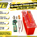 Hộp Chống Nước 12V 45Ah Tích Hợp Mạch Sạc USB Và Đèn LED