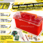 Hộp Chống Nước 12V 45Ah Tích Hợp Mạch Sạc USB Và Đèn LED