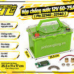 Hộp Pin Chống Nước Tuyệt Đối 60Ah - 75Ah - Đầy Đủ Phụ Kiện