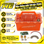 Hộp Pin Chống Nước Tuyệt Đối 60Ah - 75Ah - Đầy Đủ Phụ Kiện