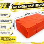 Hộp Pin Xe Điện 16S1P (48V15Ah) – Vỏ Nhựa ABS Chống Nước