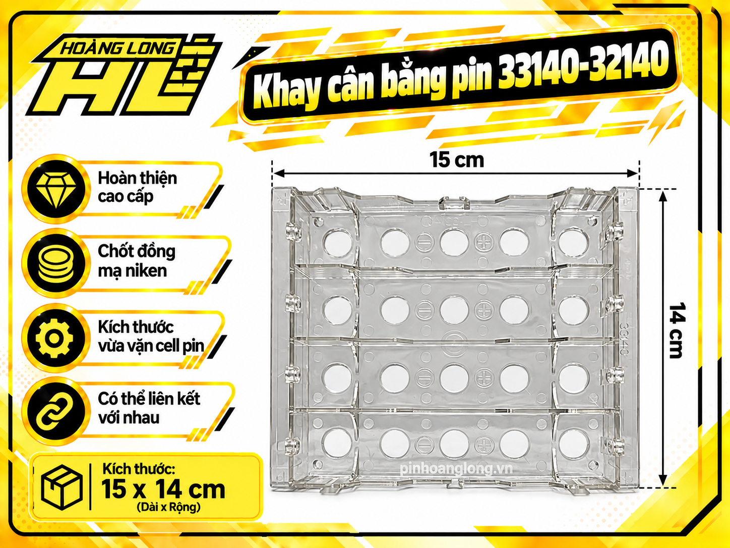 Khay Cân Bằng Pin 33140 - 32140 Siêu Bền (khay 4 cell)
