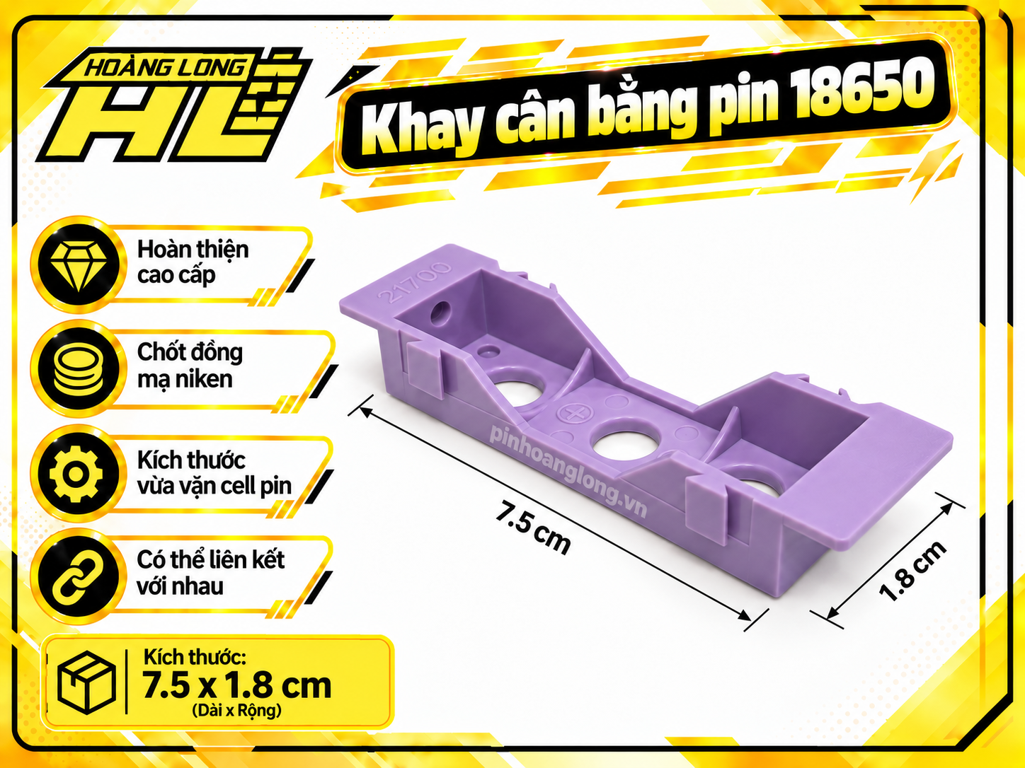 Khay đơn cân bằng pin 18650