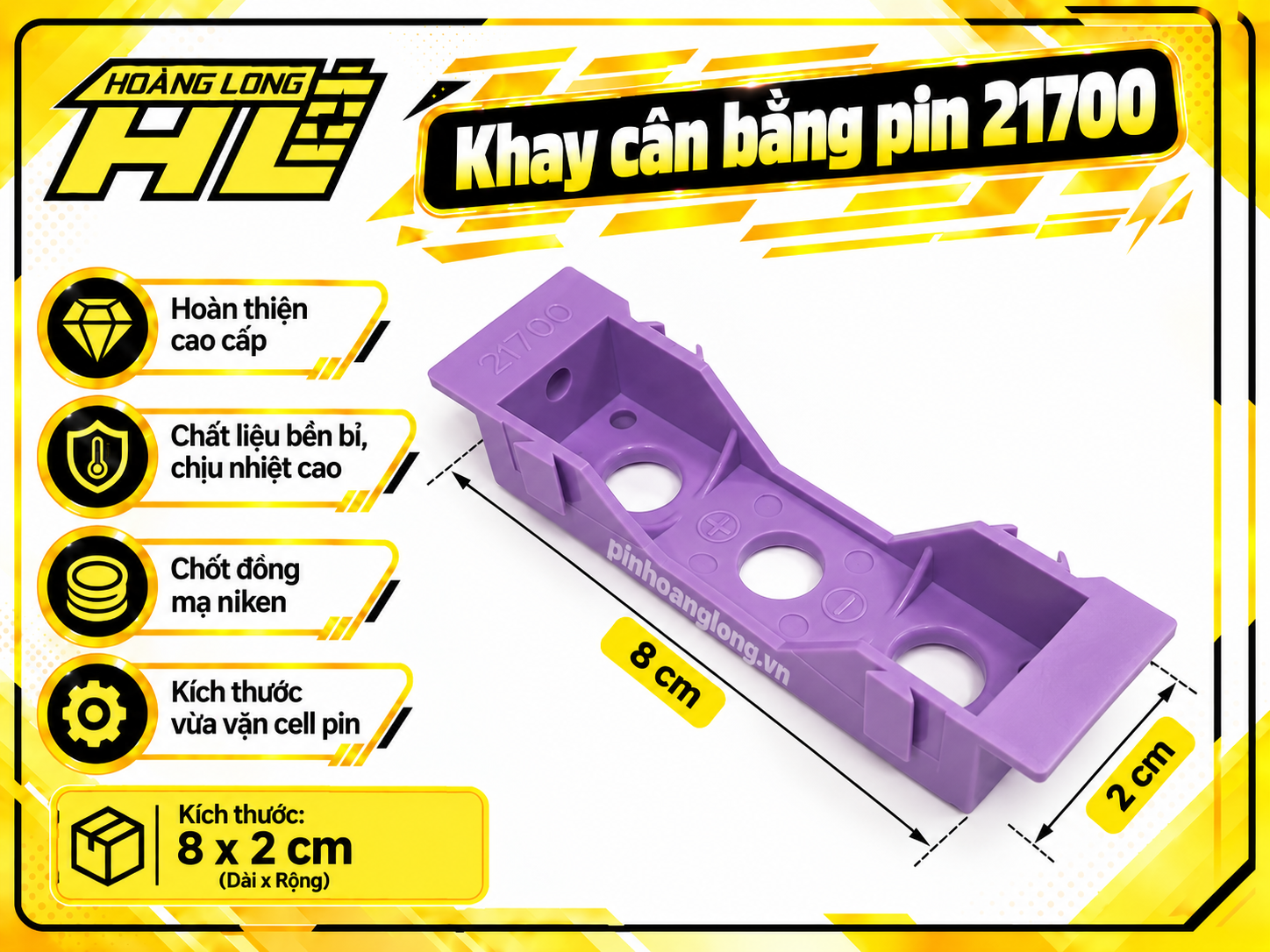 Khay cân bằng pin 21700 (1 cell)
