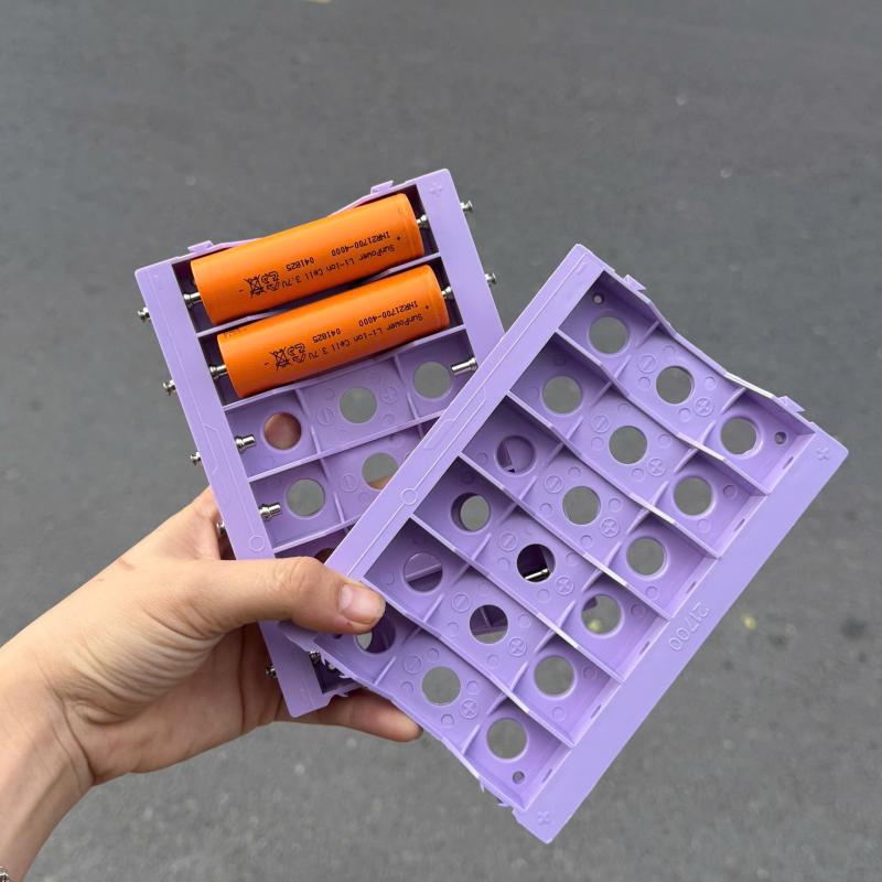 KHAY CÂN BẰNG  21700  màu tím ( KHAY 6 Cell )  ( Bao Gồm Chốt Đồng Mạ NiKen )