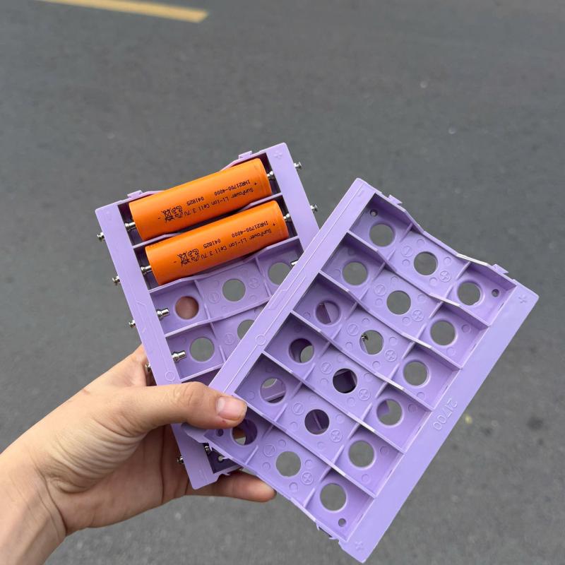 KHAY CÂN BẰNG  21700  màu tím ( KHAY 6 Cell )  ( Bao Gồm Chốt Đồng Mạ NiKen )