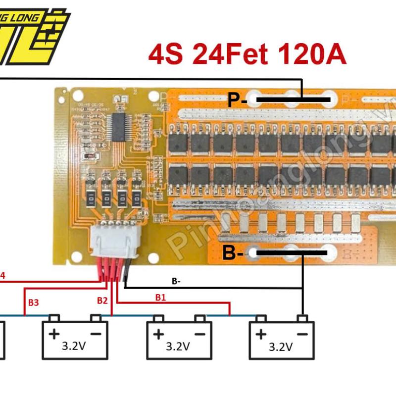 Mạch BMS Vàng 120A (20fet - 24fet)