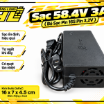 Sạc 58.4V 3A – Bộ Sạc Pin LiFePO4 16S (Pin 3.2V
