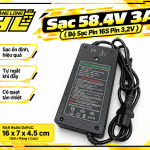 Sạc 58.4V 3A – Bộ Sạc Pin LiFePO4 16S (Pin 3.2V